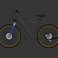 Modern Bicycle With Gray Frame Blue Fork And Orange Rimmed Tires