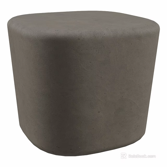 Concrete Stool with Round Cylindrical Shape and Textured Surface for Modern Home Decor 3d model