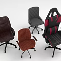 Ergonomic Swivel Office Chairs With Leather Fabric Padded Designs And Various Colors