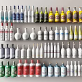 Neatly Arranged Assorted Wine Bottles Featuring Colorful Designs And Different Shapes