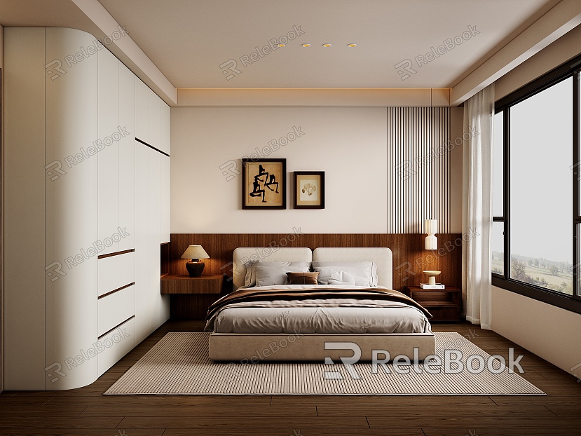 Antique Style Bedroom Retro Style Bedroom Cream Style Bedroom No Main Light Bedroom Double Bed Custom Wardrobe model