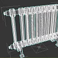 Vintage Cast Iron Radiator With Vertical Fins And Dark Finish Base Structure