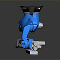 Blue Robotic Arm Design With Black Top Component Gray Joints And White Base Structure 3d model