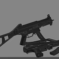Modern Tactical Rifle With Black Metal Body Detachable Magazine And Adjustable Stock
