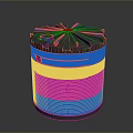 Gray Cylindrical Industrial Equipment With Ribbed Surface And Radial Top Structure