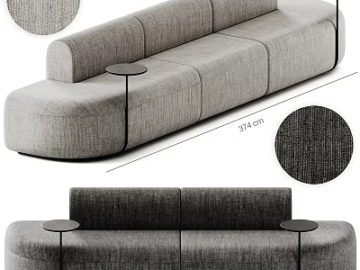 Sleek Modern Comfortable Sectional Sofa With Modular Design And Fabric Upholstery 3d model