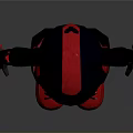 3D Character In Black Red Outfit With Helmet Knee Pads And Animal Companion