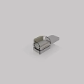 Modern Single Sofa With Light Gray Fabric And Black Circular Metal Frame 3d model