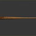 Orange Wooden Baseball Bat Wrapped With Leather On Gray Gradient Background With Reflection