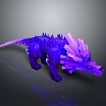 Purple Minecraft Style Reptilian Creature With Sharp Crystal Spikes And Glowing Features