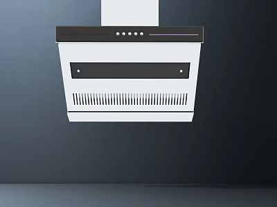 Modern White And Black Kitchen Range Hood With Control Panel And Vents 3d model