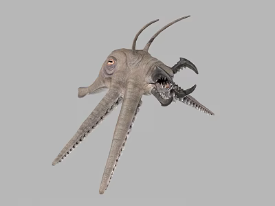 Strange Creature With Multiple Tentacles Single Eye And Unique Head Structure 3d model