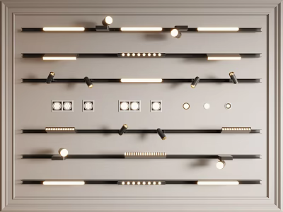 Downlights and Spotlights Modern Collection With Various Styles and Home Lighting Designs 3d model
