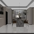 Elegant Modern Living And Dining Room Interior With Custom Built In TV Cabinet And Soft Lighting