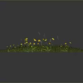 Lush Green Herbaceous Plant Cluster With Tiny Bright Yellow Flowers 3d model