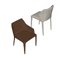 Modern Sleek Brown And Beige Dining Chairs With Smooth Surface Design 3d model
