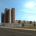 Modern High Rise and Low Rise Residential Buildings with Green Spaces Near Waterfront