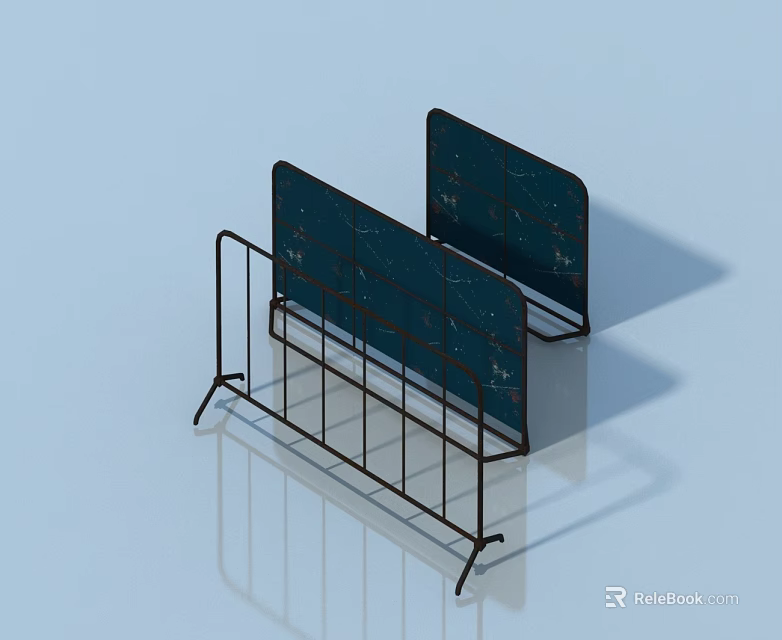 Modern Pet Cabinet With Black Metal Frame And Dark Panel Structure 3d model