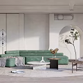 Modern sofa coffee table combination 3d model
