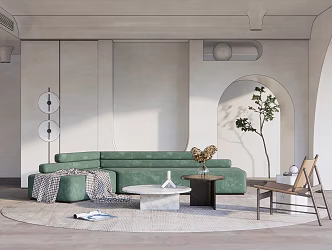 Modern sofa coffee table combination 3d model