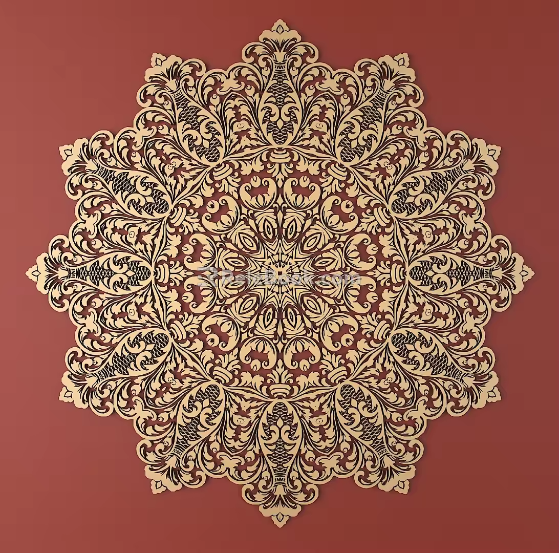 European-style Metal Carved European Pattern Hollow Carved Baroque Pattern 3d model