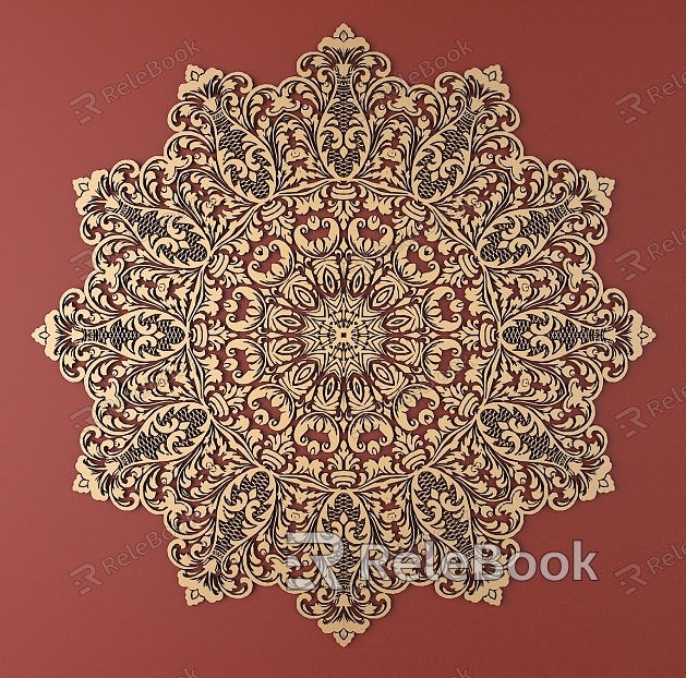 European-style Metal Carved European Pattern Hollow Carved Baroque Pattern model