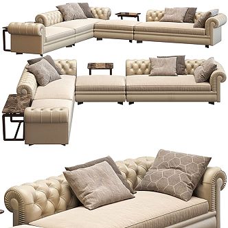 Modern Multi-Person Sofa Two-Person Sofa Casual Sofa Living Room Sofa Leather Sofa Corner Sofa 3d model