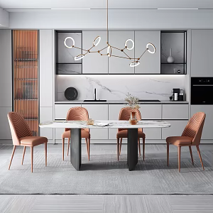 Restaurant table and chair combination 3d model