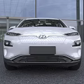 Hyundai Silver SUV Car With Black Wheels Red Taillights And Black Accents In Outdoor Scene