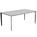 Modern Wooden Top Dining Table With Sleek Metal Legs For Home Interior