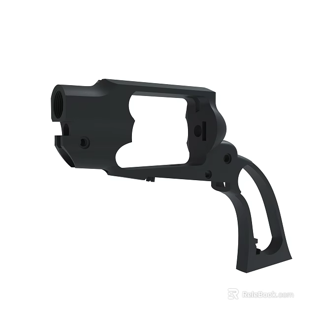 Black Heavy Duty Mechanical Frame Structure With Ergonomic Handle And Mounting Holes 3d model 
