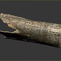 Ancient Jade Artifact Fragment With Intricate Carved Patterns And Textured Surface 3d model