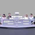 Lenovo Event With Group Of People Standing On Boat Shaped Display Platform