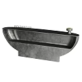 Modern Minimalist Concrete Reception Desk With Sleek Top Surface And Small Decorative Plant