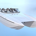 double propeller hull speedboat 3d model