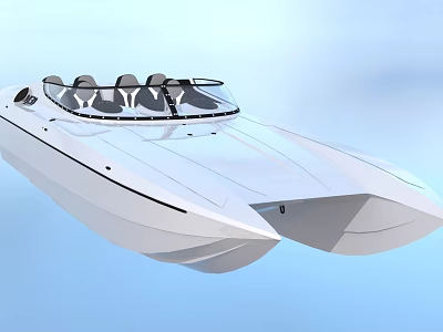 Sleek White Yacht Modern Exterior Design With Open Cockpit And Comfortable Seats 3d model Sleek White Yacht Modern Exterior Design With Open Cockpit And Comfortable Seats 3d model