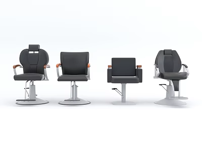 Modern Black Leather Massage Chairs With Ergonomic Design And Metal Base Support 3d model