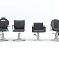 Modern Black Leather Massage Chairs With Ergonomic Design And Metal Base Support