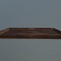 Dark Brown Wooden Tray With Decorative Edge For Versatile Home Use