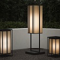 Modern garden lamp outdoor lamp landscape lamp combination lawn lamp camping lamp 3d model