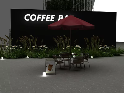 Modern Outdoor Table and Chair Garden Cafe 3d model