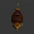 Metallic Decorative Vessel 3D Model With Hexagonal Top Wing Like Panels And Glowing Base