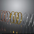 Fashionable Metal Bracelets in Pink Gold and Silver with Sleek Reflective Finish Design