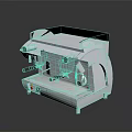 Professional Espresso Coffee Machine With Silver Metal Body Black Top And Handles