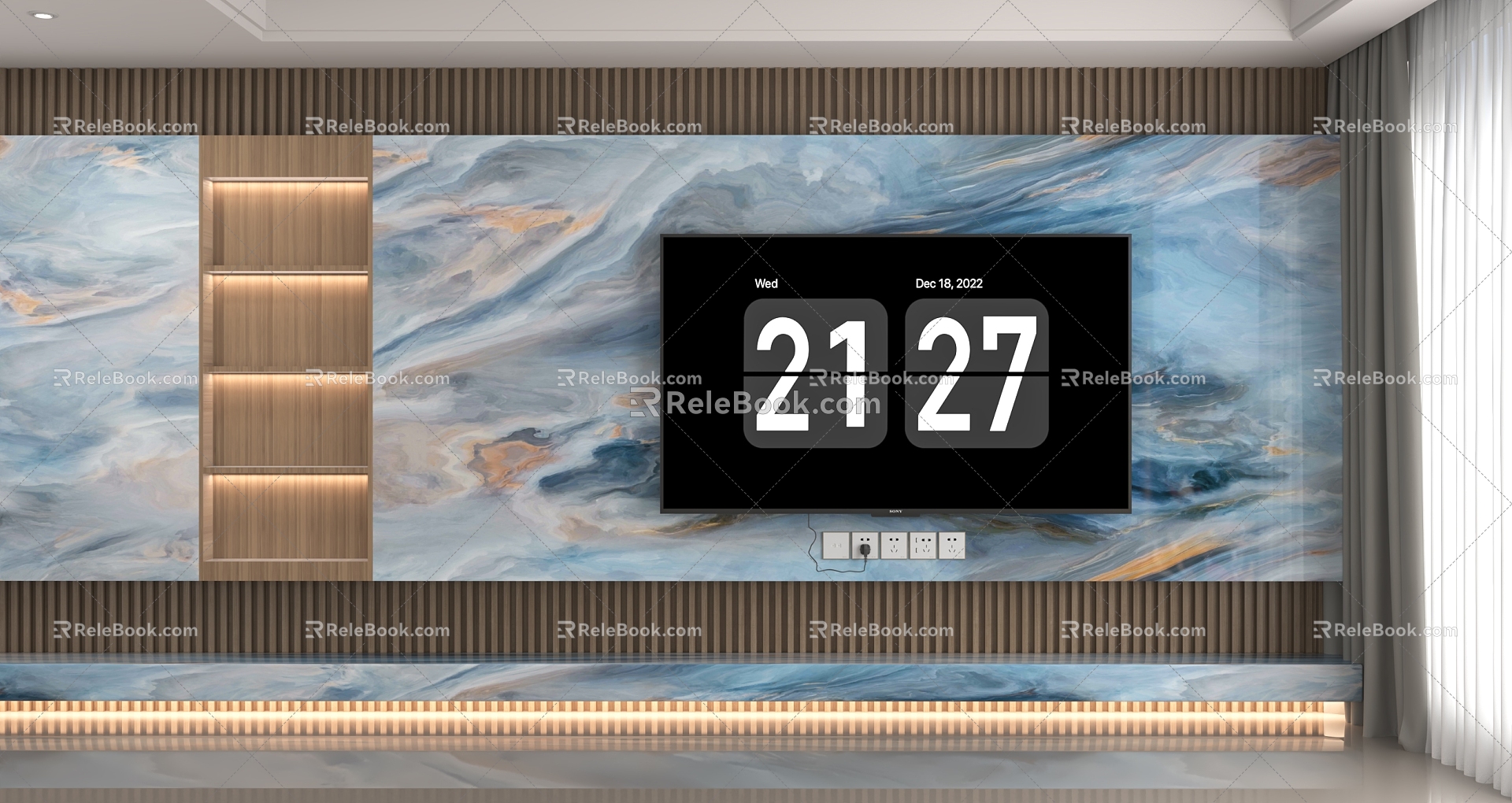 TV background wall 3d model