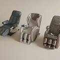 Three Comfortable Massage Chairs in Dark Gray Light Gray and Brown with Modern Ergonomic Design