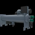 Industrial Equipment With Black Cylindrical Body Green Valves And Metal Components