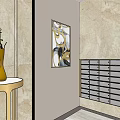 Modern Reception Area Interior With Sofa Decorative Wall Circular Decorations And Plant