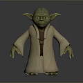 Yoda Game Movie Character With Green Skin Long Robe And Large Ears