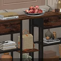 Stylish Living Room Shelving Unit With Wood Metal Frame And Decorative Storage Items